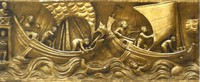 Navires dans la  tempête. Marbre 3eme s.
