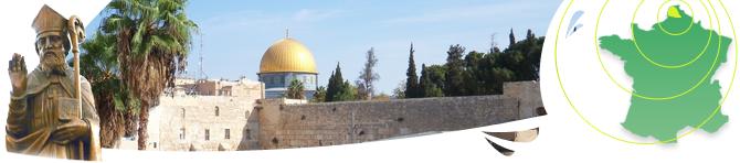 Jérusalem le mur des lamentations et la mosquée