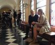 Mathilde Seigner et Patrick Chesnais en répétition dans les couloirs de la Maison Diocésaine d'Arras