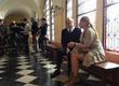 Mathilde Seigner et Patrick Chesnais en répétition dans les couloirs de la Maison Diocésaine d'Arras