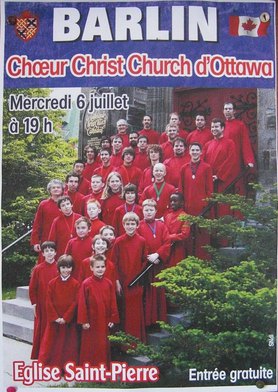 affiche du concert du choeur Christ Church d'Ottawa à Barlin le 06/07/2011