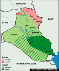 Carte peuples et religions Irak
