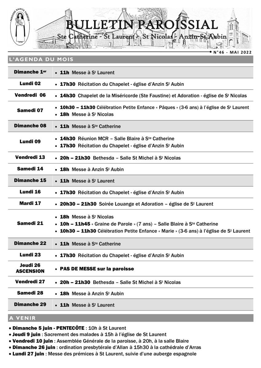 BULLETIN PAROISSIAL DE MAI