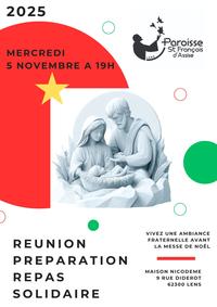 REUNION PREPARATION REPAS SOLIDAIRE NOEL 2025