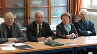 Mgr Jaeger préside la commission. A ses cotés Bernard Fauquet, Bernadette Lebfevre, Jean-Marie Duval