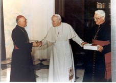 Jean Paul II, Mgr Derouet et Mgr HarlÃ©