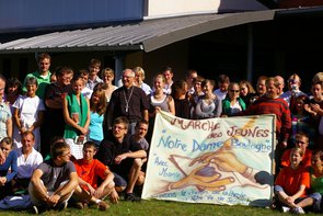 Des jeunes venus de tout le diocese