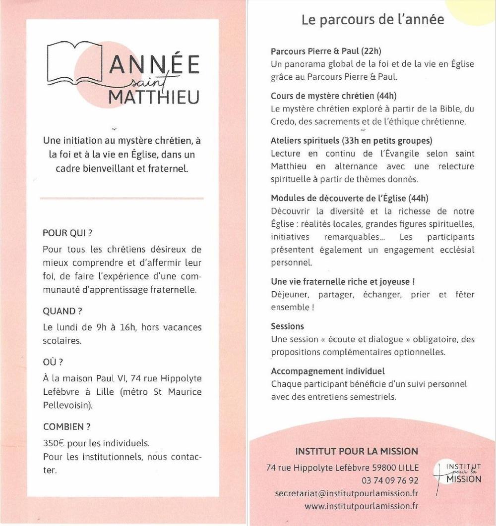 Annee St Matthieu