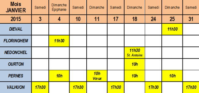 1 Calendrier