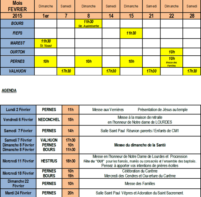 2 Calendrier