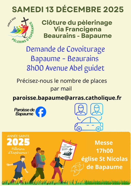 Co voiturage Via Francigena 13 dec 2025