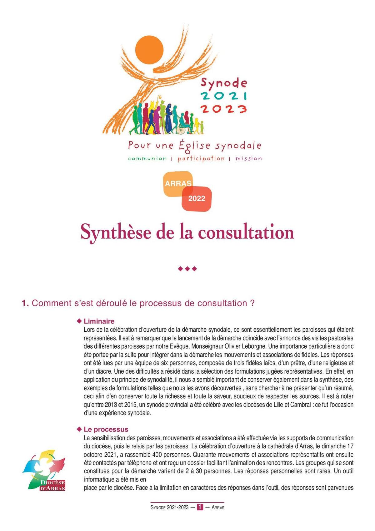 Synode 2023 - Synthe#se diocese d'Arras1